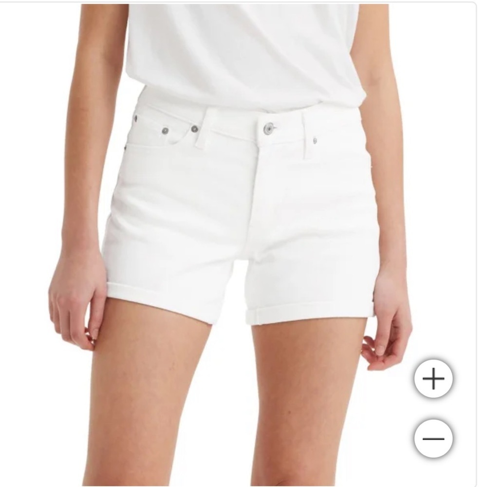 Levi's Women's Mid-Length Short white denim short